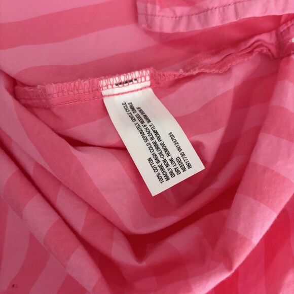 A New Day Blouse Women's Medium Pink Striped Button Up Collared Long Sleeve Top - Picture 9 of 9